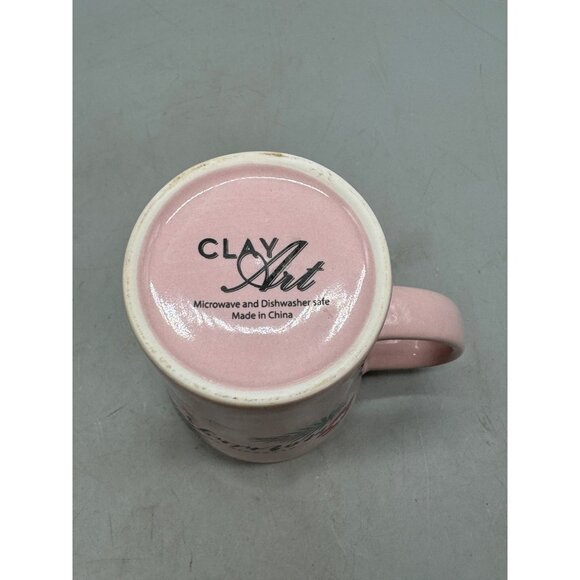 Allergic To Mornings Pink Ceramic Travel Mug With Lid 16 Oz By Clay Art READ - Picture 6 of 6